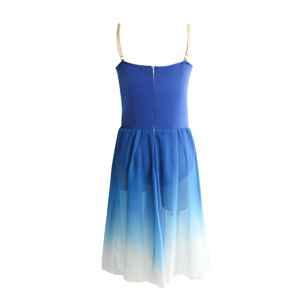 Royal Blue Long Lyrical Black Modern Dance Dress