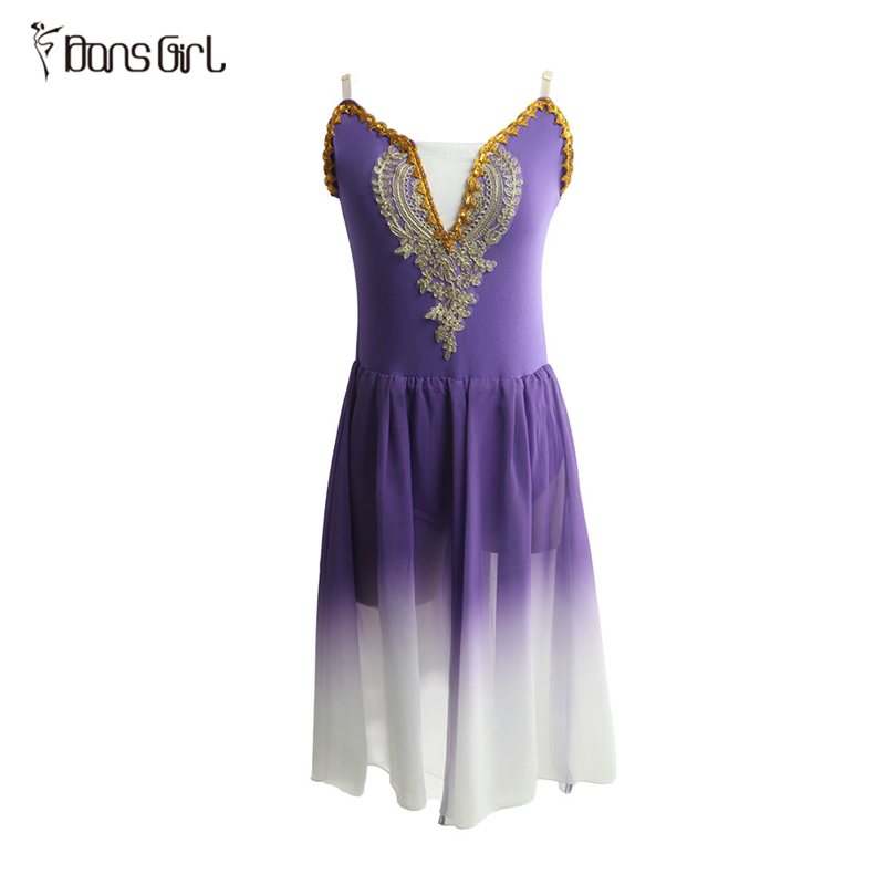 Purple Stage Performance Dancewear Dress