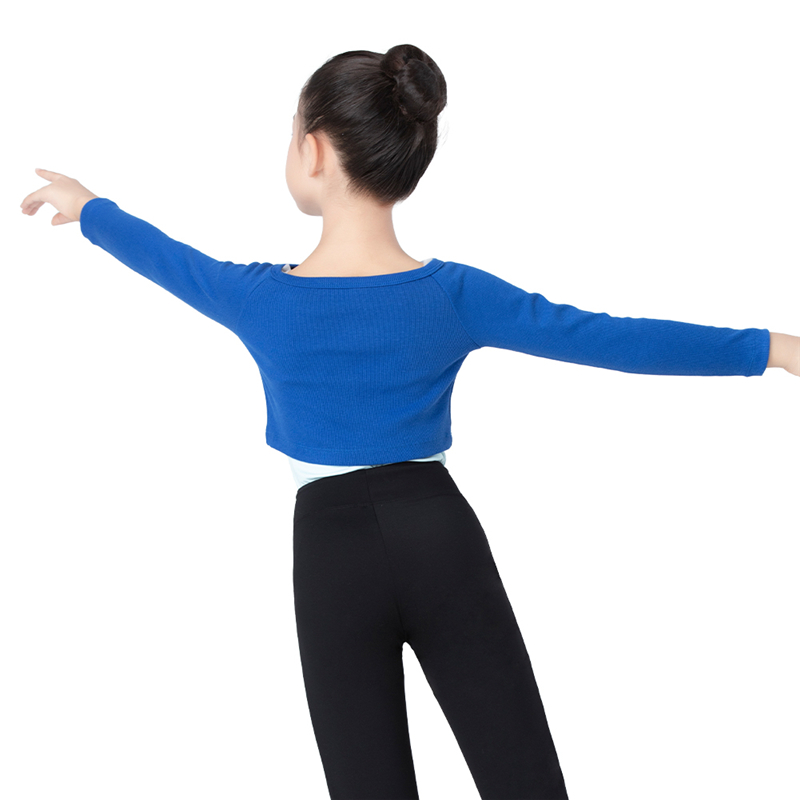 Royal Blue Long Sleeve Ballet Tops for Girls