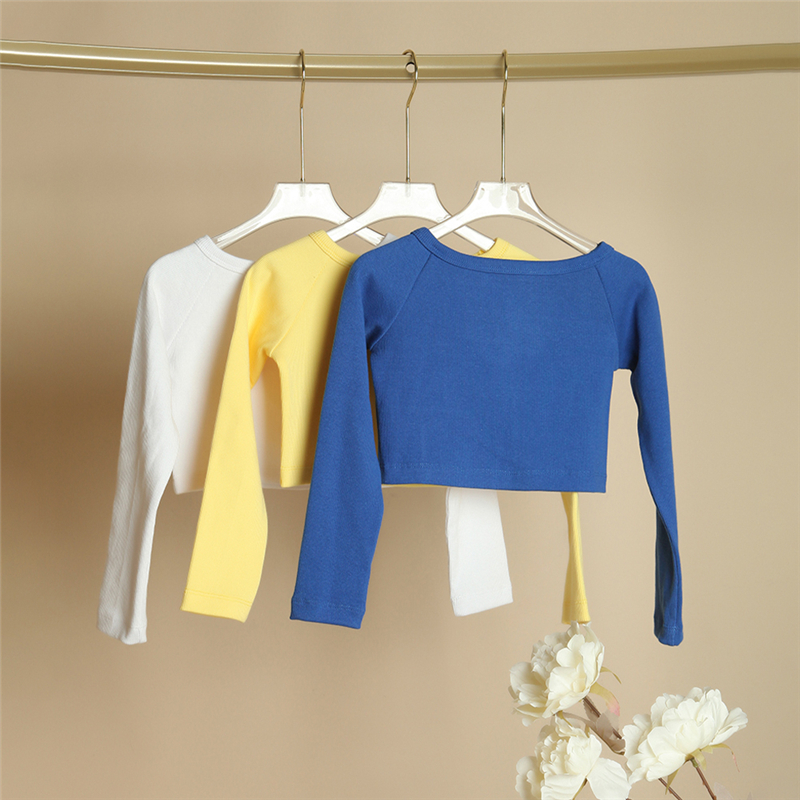 Yellow Long Sleeve Ballet Tops for Girls