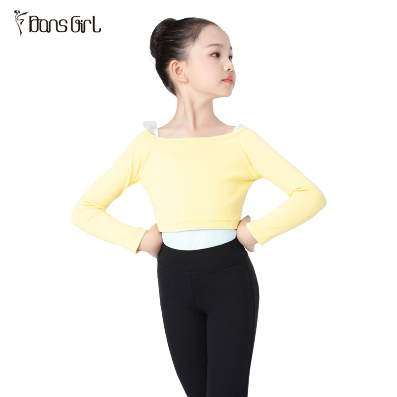 Yellow Long Sleeve Ballet Tops for Girls