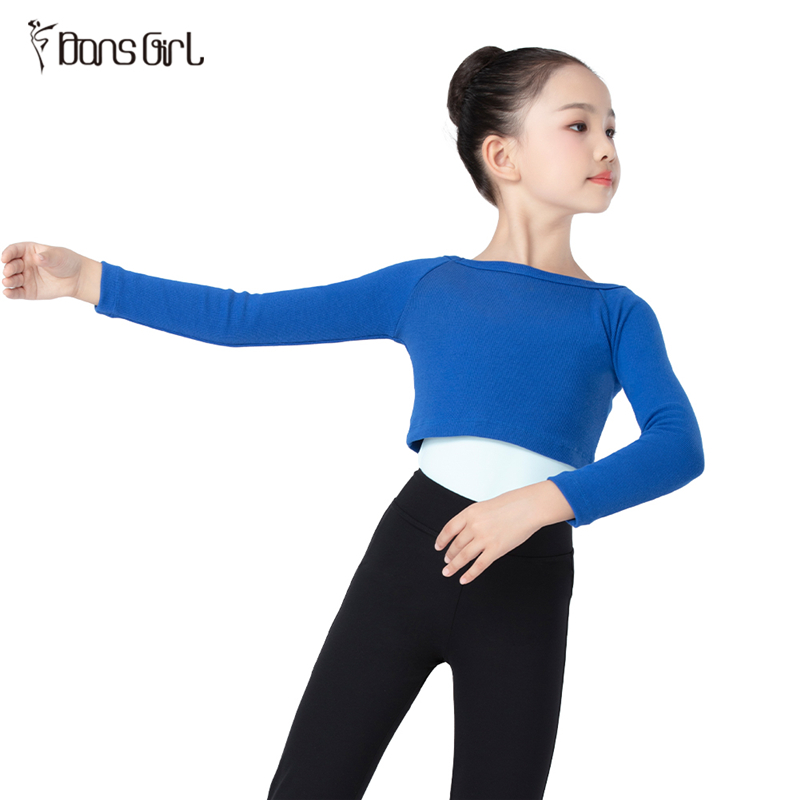 Royal Blue Long Sleeve Ballet Tops for Girls